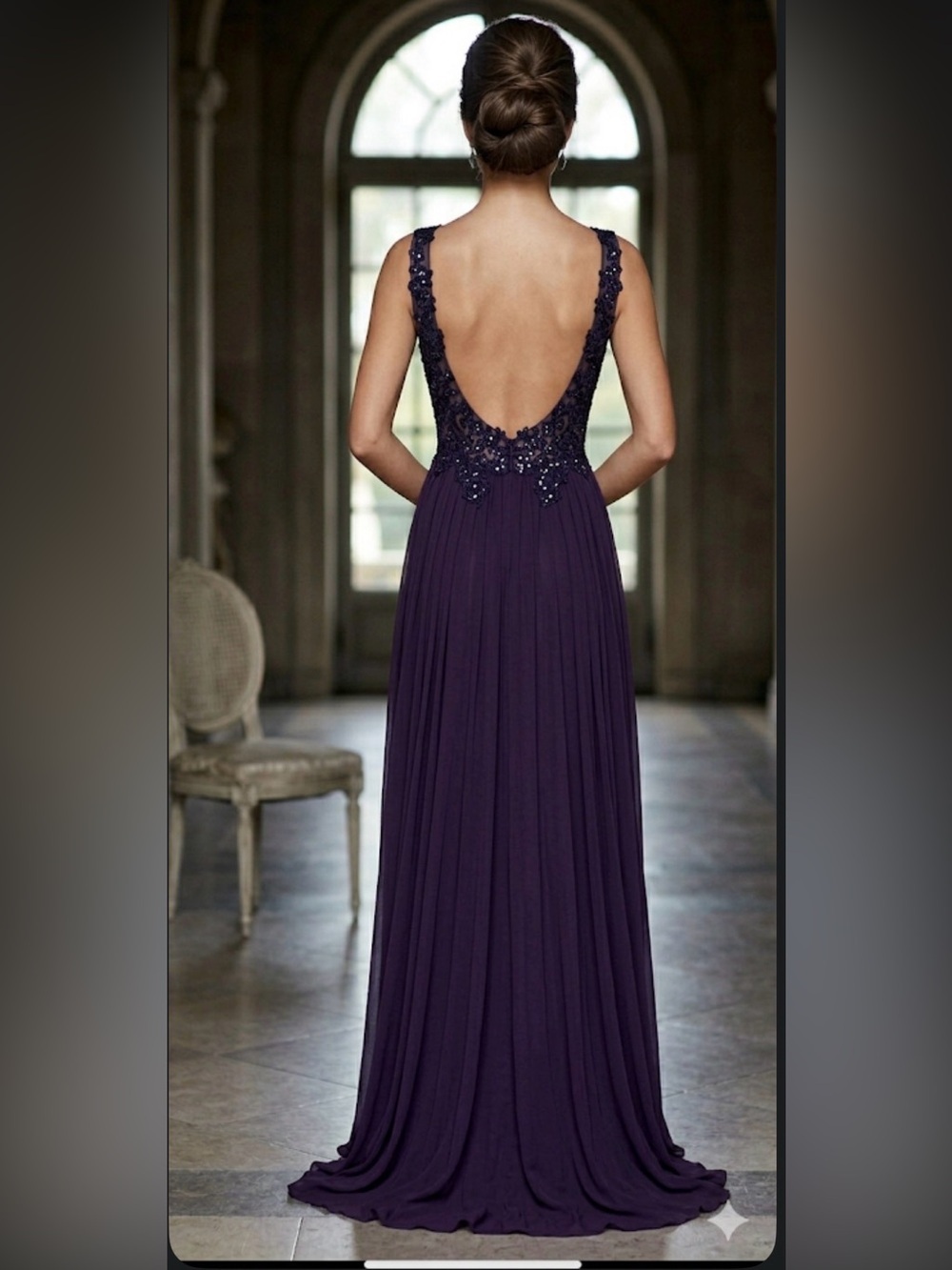SHERRI HILL Formal evening gown/prom gown, purple size 2 - Picture 3 of 17